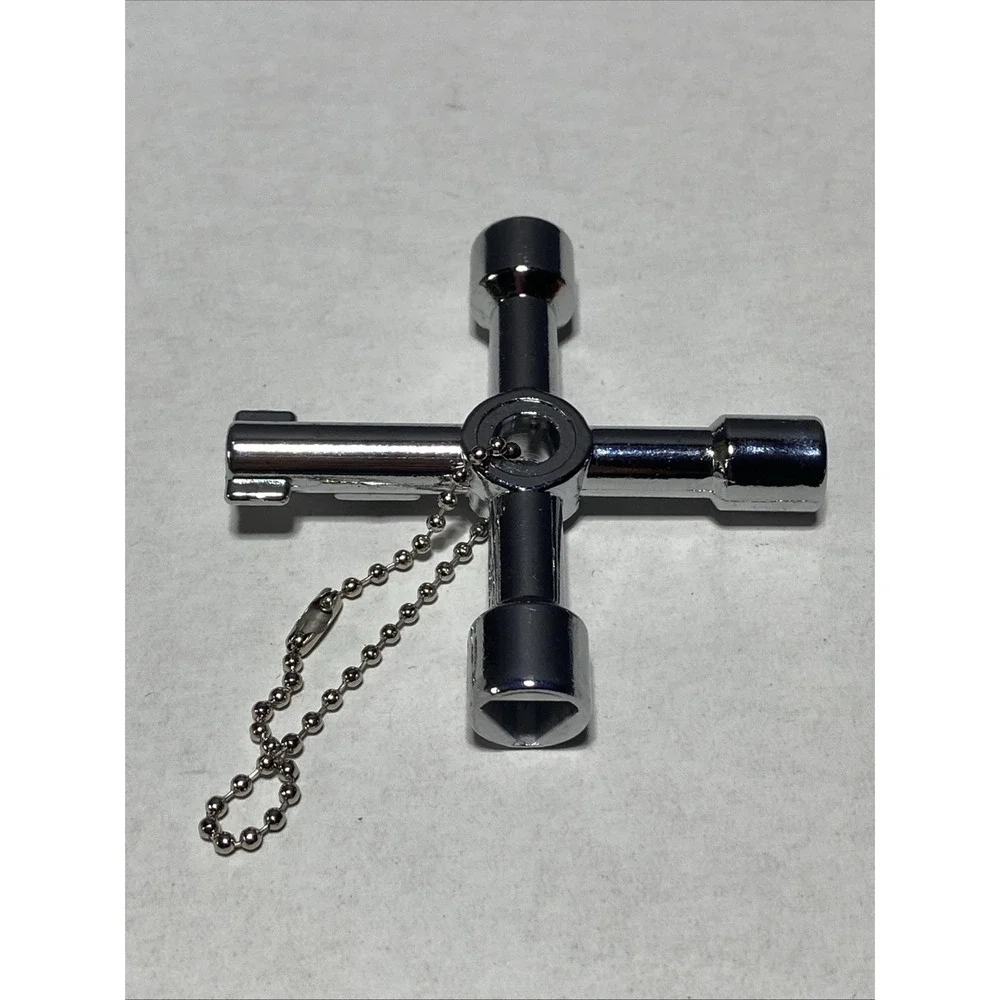 DURATECH 4 Way Utilities Key, Multi-functional Water‎ 1-Pack, Silver